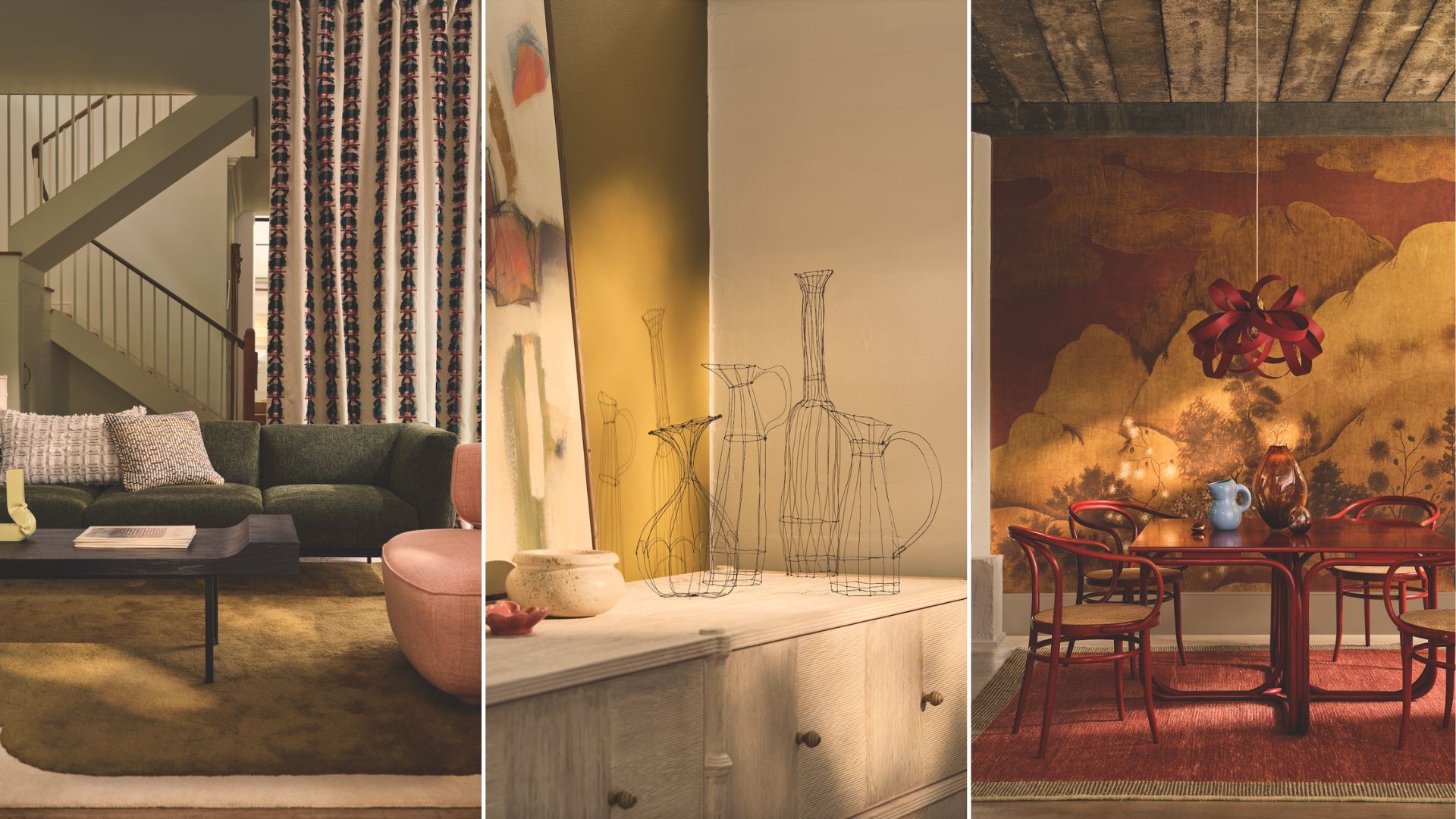 Stylish wallpaper design in a modern home interior