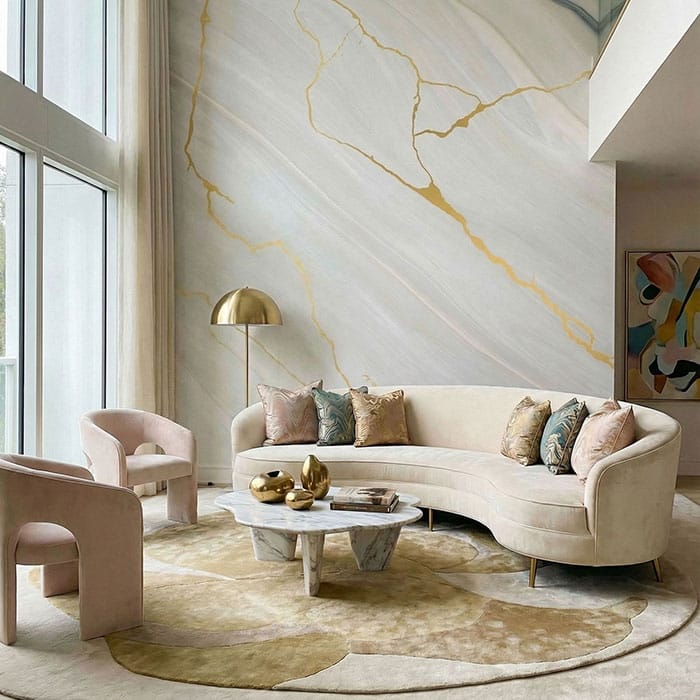 Professional wallpaper installation in an Indianapolis home